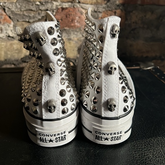 NWOT Custom-made studded platform converse. - Picture 3 of 8